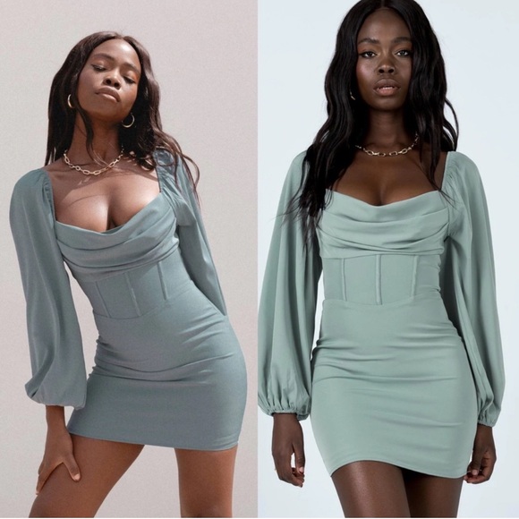 Princess Polly Lillie Long Sleeve Corset Style Blue Sage
Mini Dress - Picture 12 of 12